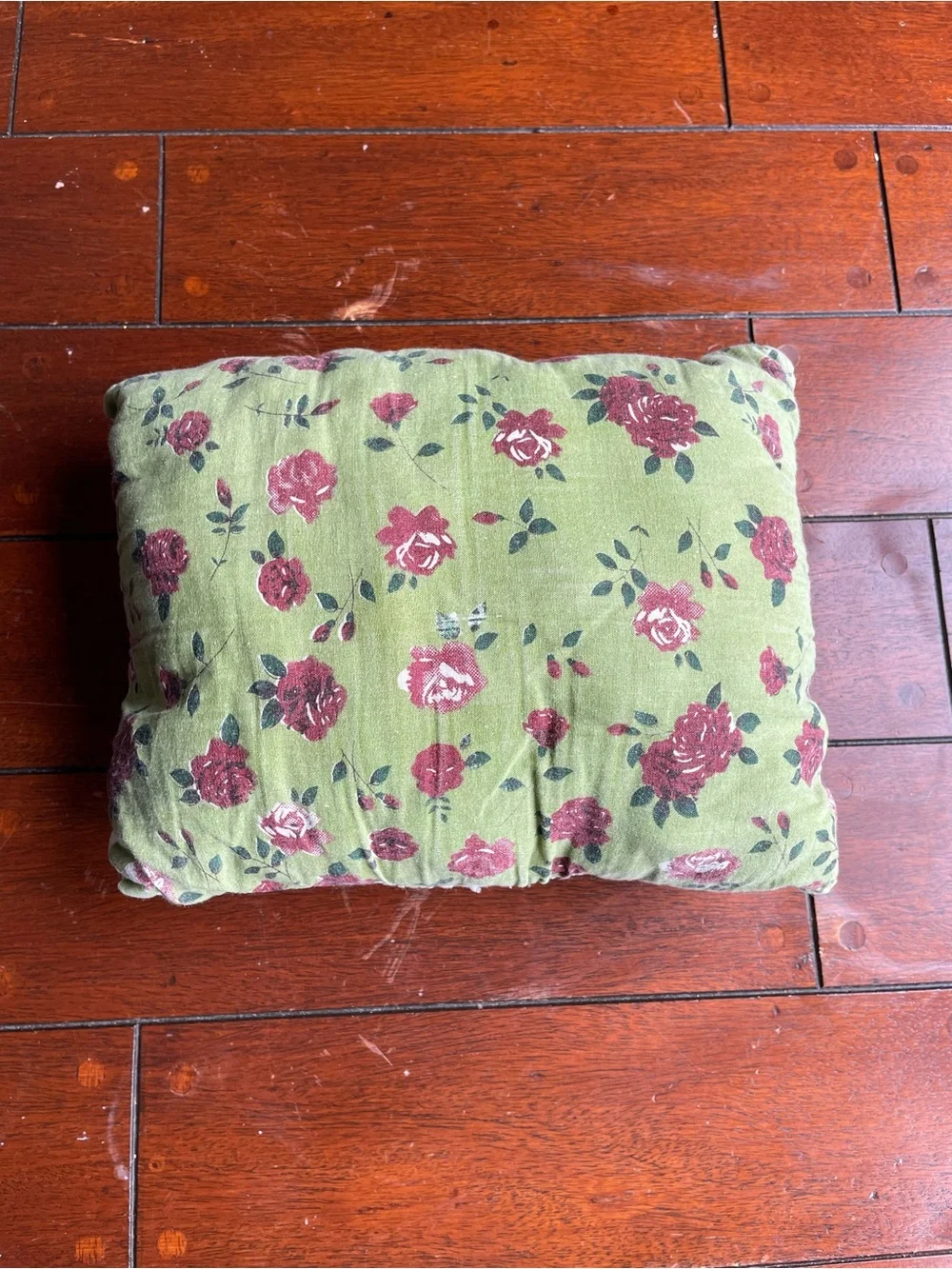 Home Sweet Home Embroidered Throw Pillow - Cream with Burgundy Accents
